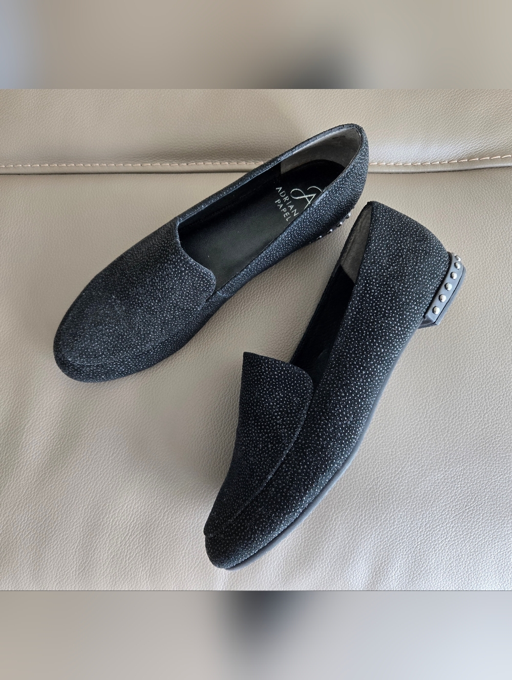 NEW! Adrianna Papell Black Sparkle Slip-On Loafers